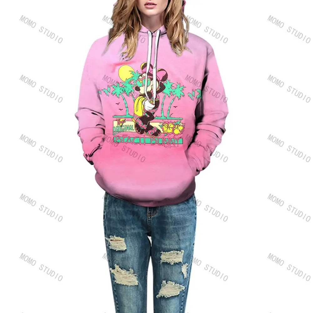 

Mickey Hooded Sweatshirts Cartoon Kawaii Clothes Minnie Mouse Thin Couple Outfit Hoodie Printed Female Clothing With Hood Disney