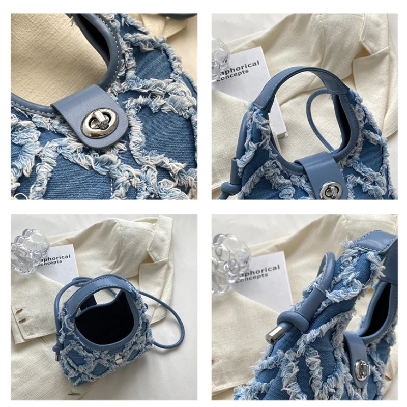 New minority design bag Women's bag Popular Versatile messenger bag Fashion diamond canvas handbag