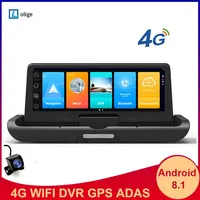8" 4G Dash Cam Car DVR Dashboard Android 8.1 ADAS parking monitor GPS Navigator dual lens FHD 1080P Rear camera Video Recorder