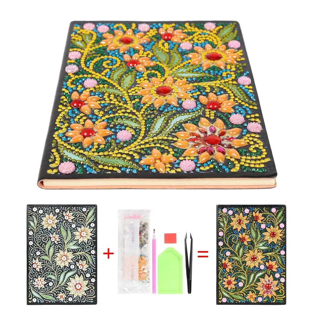 

DIY Diamond Painting Bookmark Notebooks Diary Books Diamond Embroidery Mosaic Rhinestone Notebook and Bookmark Craft Gift