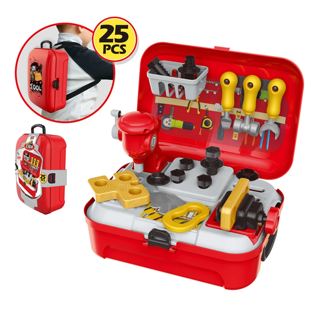 

Children's Toolbox Engineer Simulation Repair Tools Pretend Toy Electric Drill Screwdriver Tool Kit Play Toy Box Set for Kids