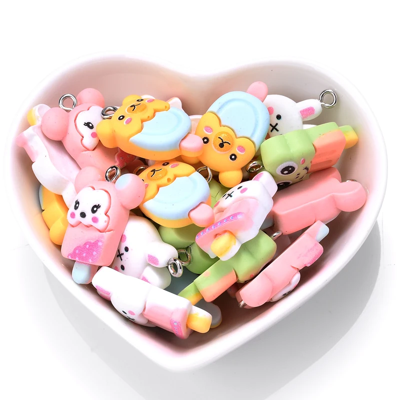 

10 шт., акриловые подвески в виде мороженого