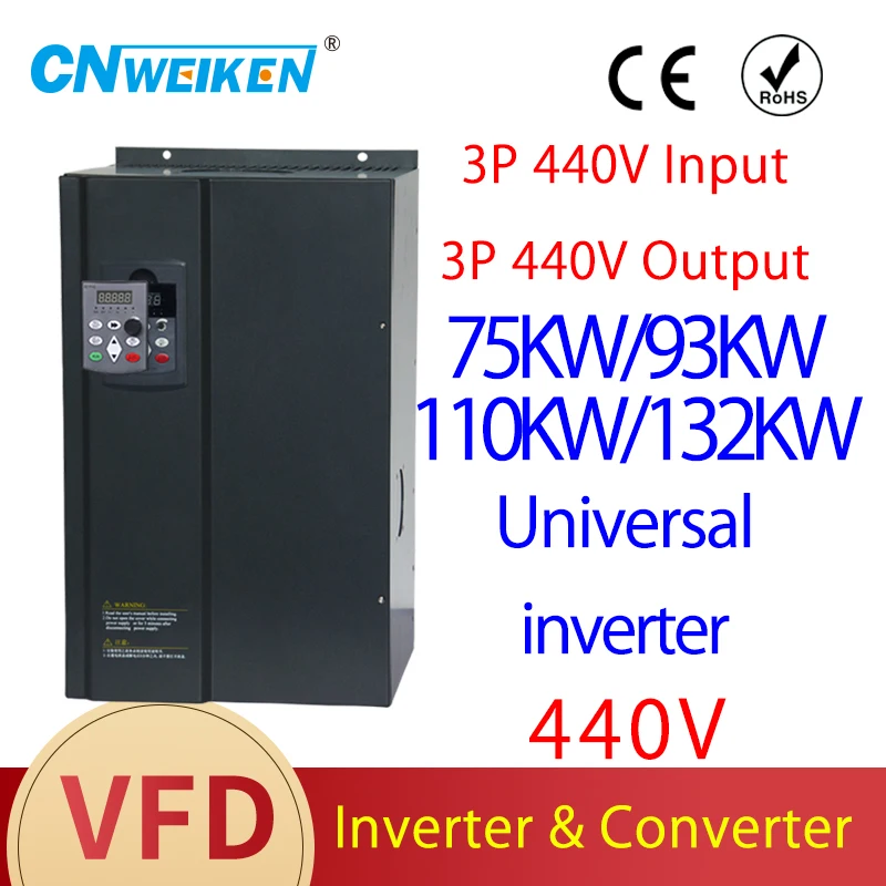 VFD 440 В 75-132 кВт Частотный привод с ЧПУ Инвертор 3-фазный преобразователь ввода и