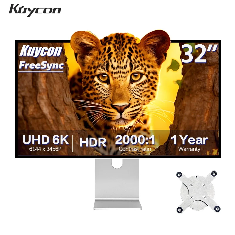 Фото Монитор Kuycon G32P 32 дюйма, 6K UHD IPS, для ПК, 500 нит, контрастность 2000:1, экран для настольного ПК, 99% sRGB, алюминиевый сплав №1