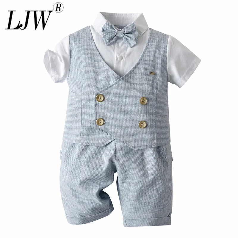 0-5 Years Old Toddler Boy's Summer Dress Formal Birthday Party Dress High Quality Short Sleeve Suit 2022 New