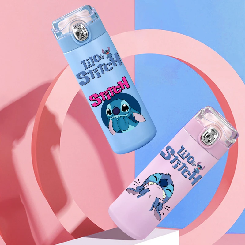 Disney Lilo Stitch термос бутылка для воды аниме мультфильм 400 мл чашка питья из