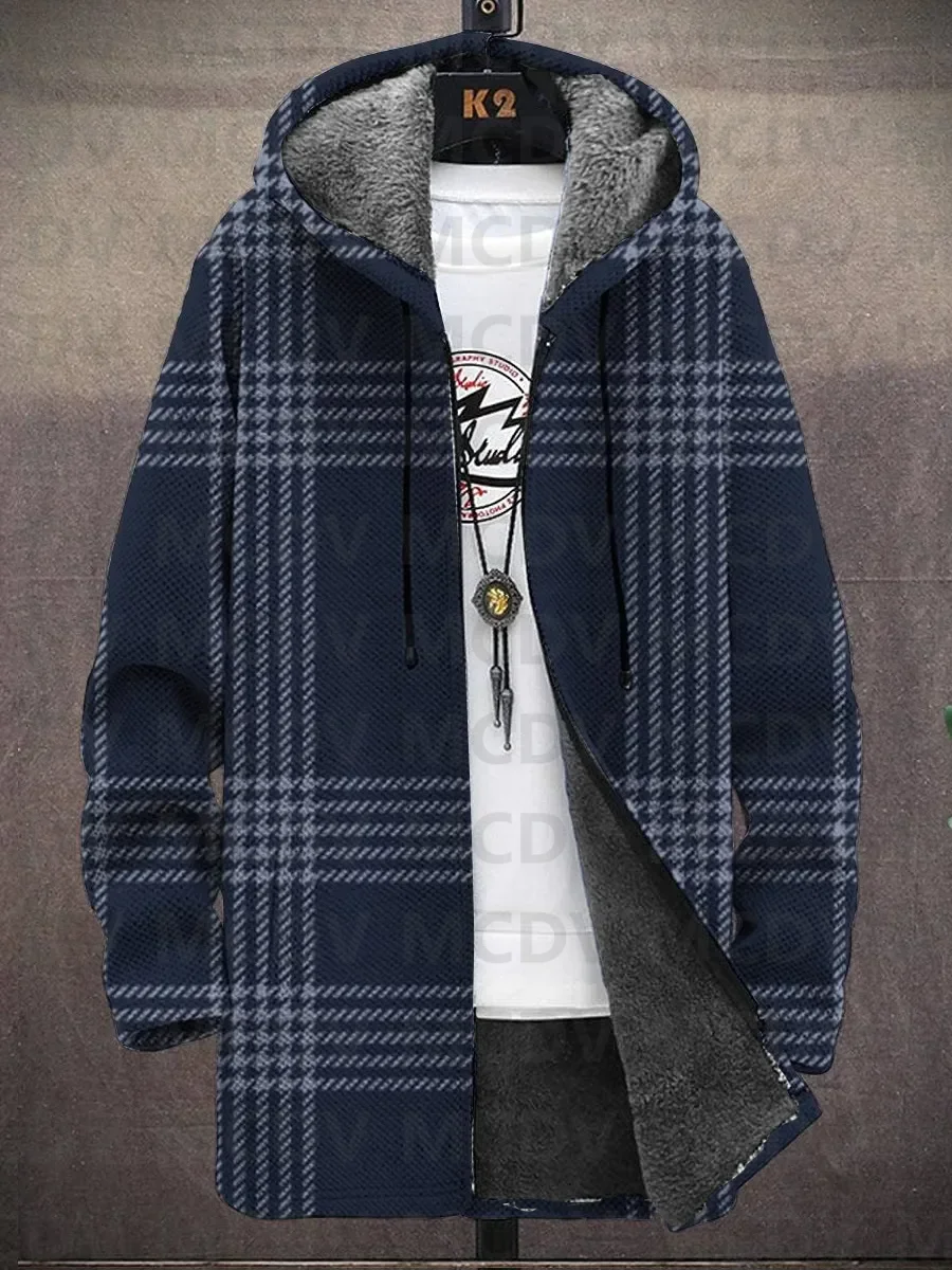 Мужской флисовый кардиган с капюшоном и двумя карманами