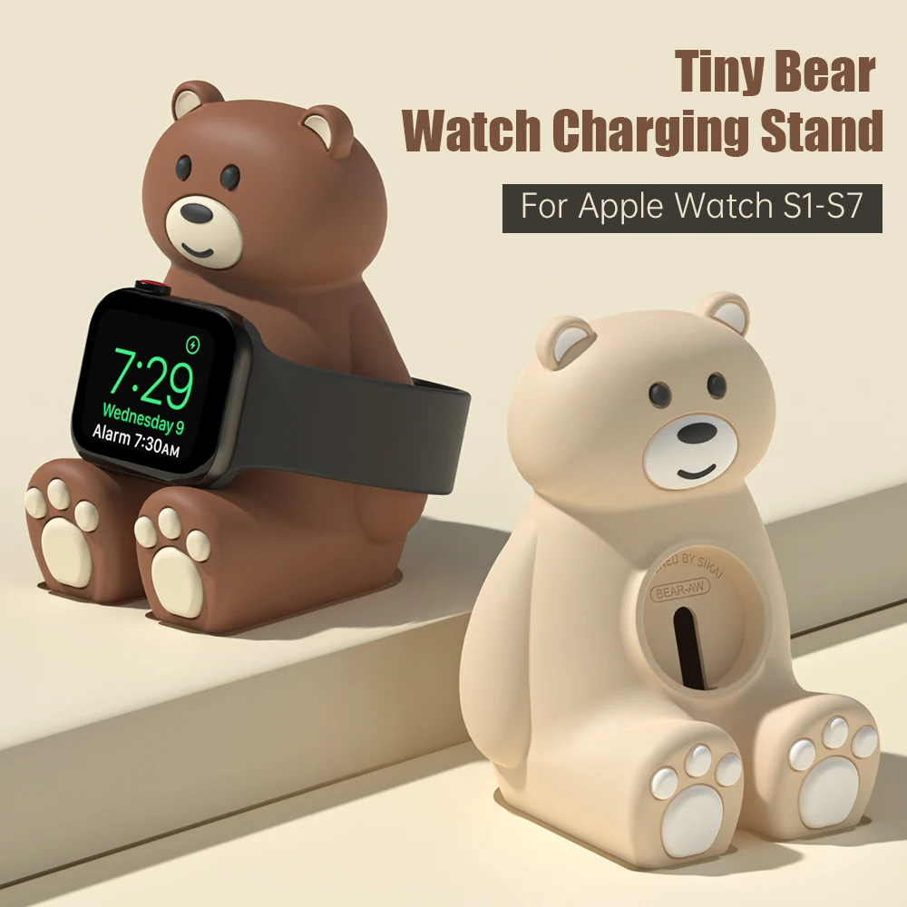 

Silicone Charging Dock Charging Cable For Apple Watch 7/6/SE/5/4/3/2 Charger Stand Holder Station For iWatch 44 40 45 41 42 38mm