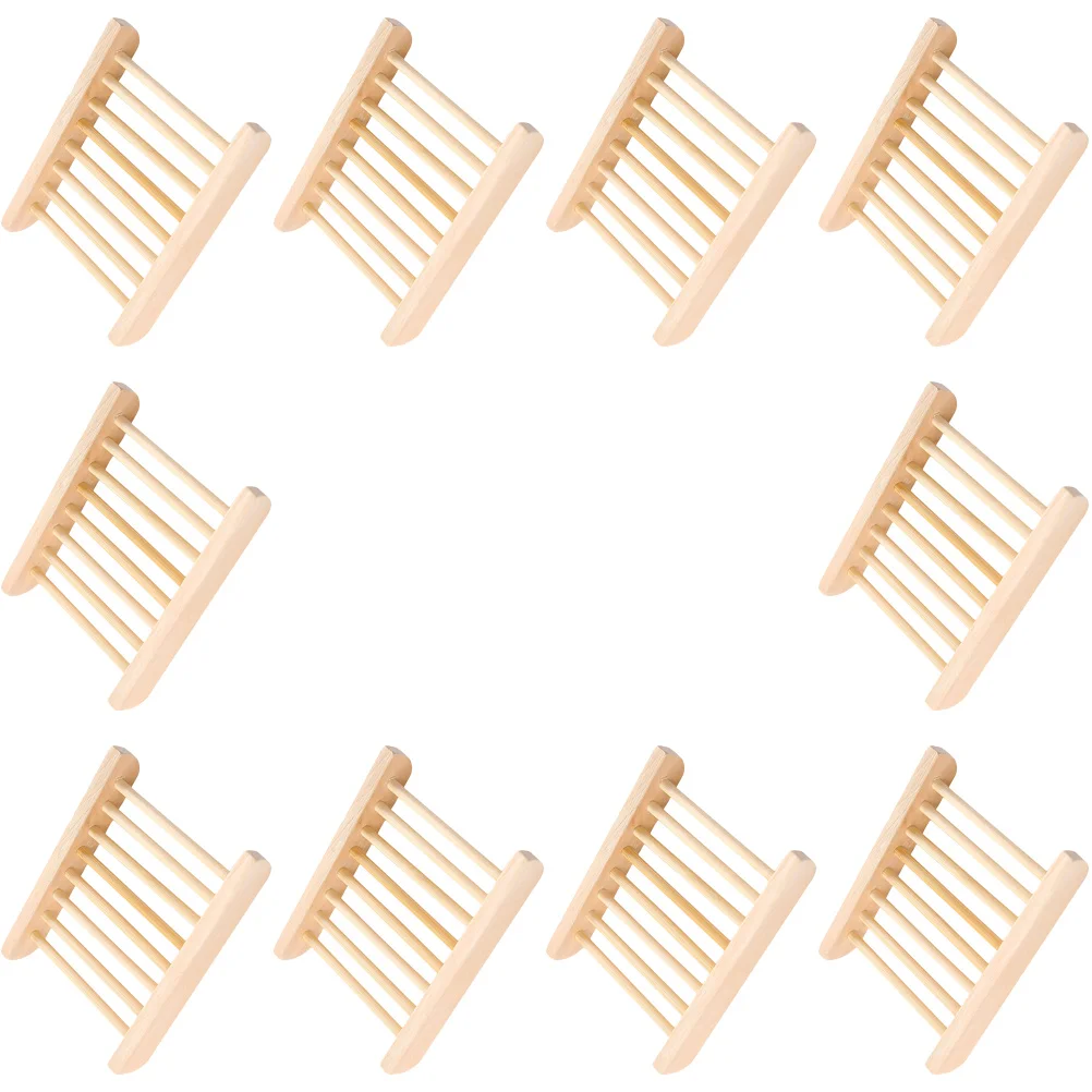 

10 Pcs Sink Soap Holder Shower Container Household Products Dish Holders Wooden Storage Tray Serving Plate