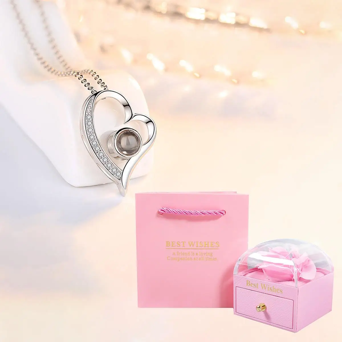 Подвеска-проектор с сердцем 100 языков