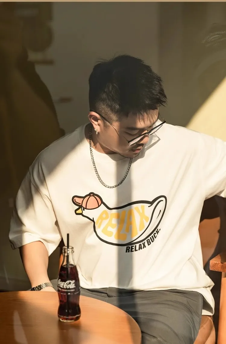 Extra Large 50.00kg Short sleeve T-shirt Men's and Women's Clothing Summer Design Couple's Cotton Heavy Loose Half Sleeve To...