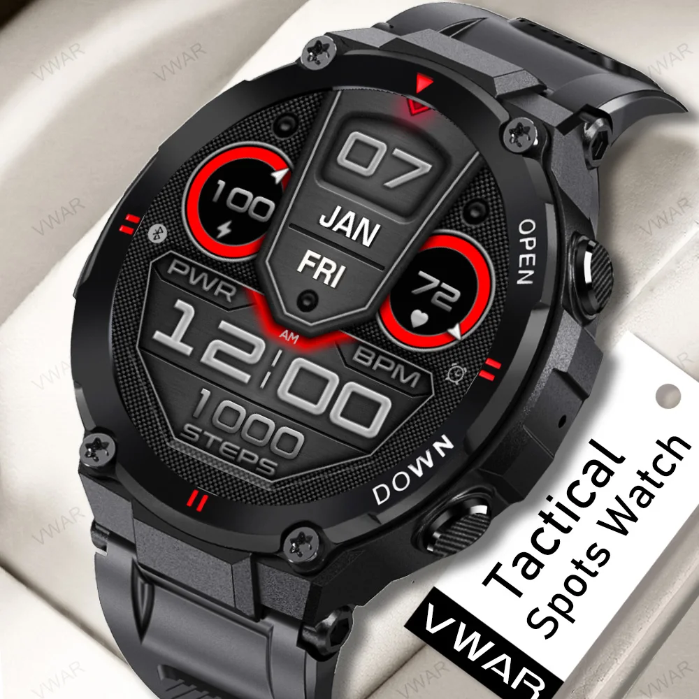 

2022 Men's Military Smart Watch Rugged Bluetooth Outdoor Tactical Smartwatch Waterproof Wristwatch Clock Men Watches For Android