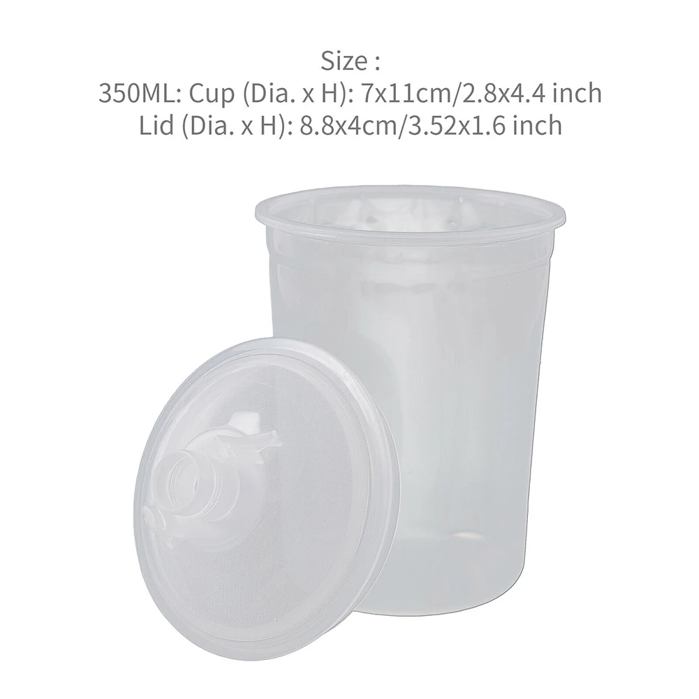 

10 Sets Gun Cup Liner Kit Built-in Fine-mesh Filter 350ML 600ML For Cars Furniture Spraygun Cup Lids Liners Kit