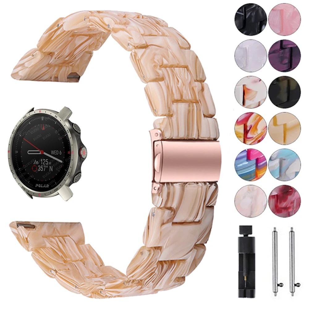 

Womens Resin Wristband for POLAR IGNITE 2/VANTAGE M2 M/UNITE/GRIT X Watchband Wrist Strap Band Replaceable Bracelet 20mm 22mm