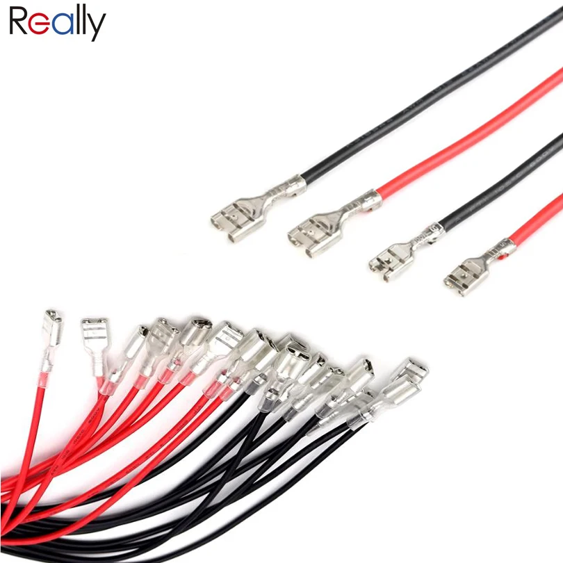 

2,8/4,8/6,3 мм пружинный разъем с кабелем, кнопка звукового сигнала батареи, жгут проводов, разъем 10 см, 20 см, красный, черный, 22-20AWG