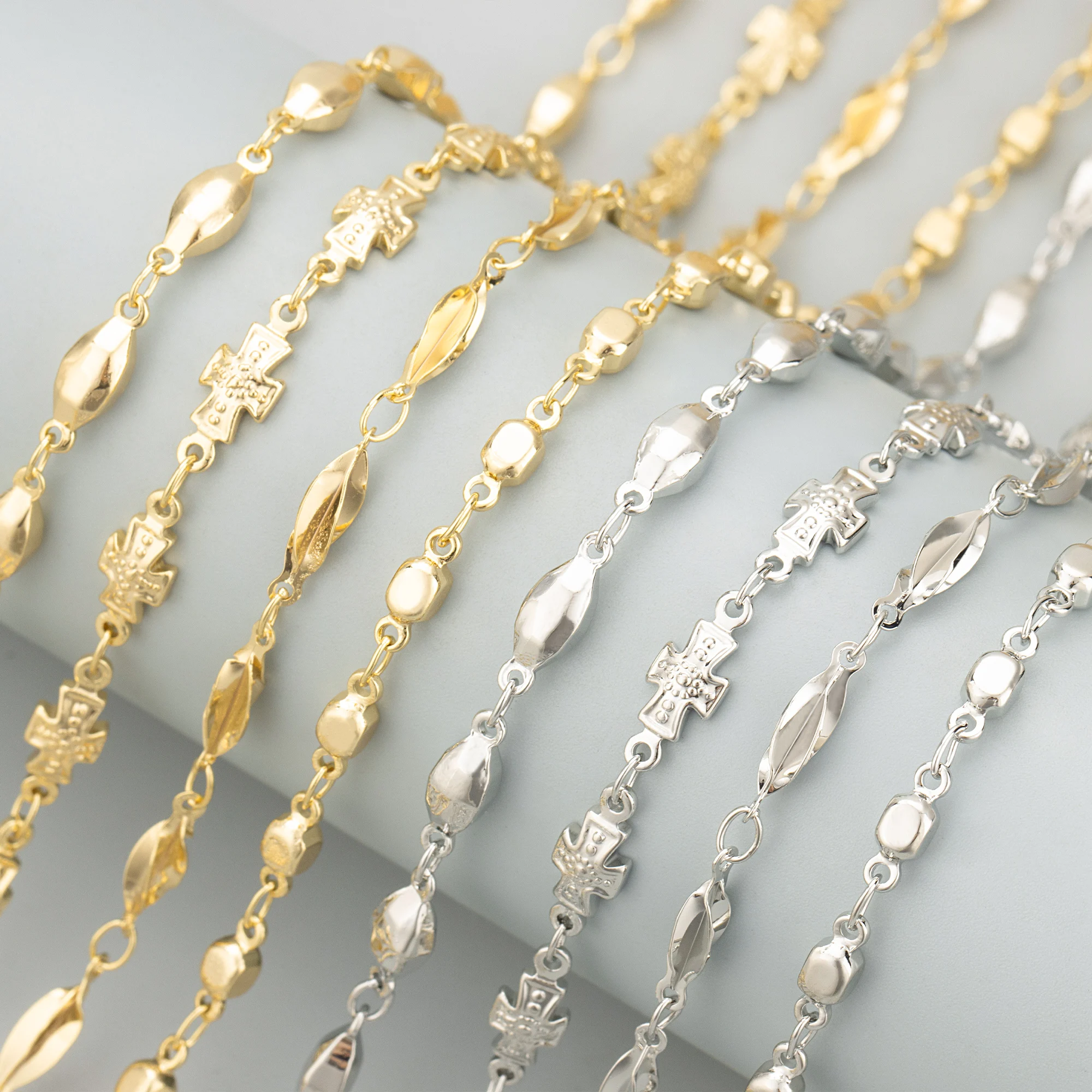 GUFEATHER C420 цепочка 18-каратное золото с родиевым покрытием медь без никеля ручная