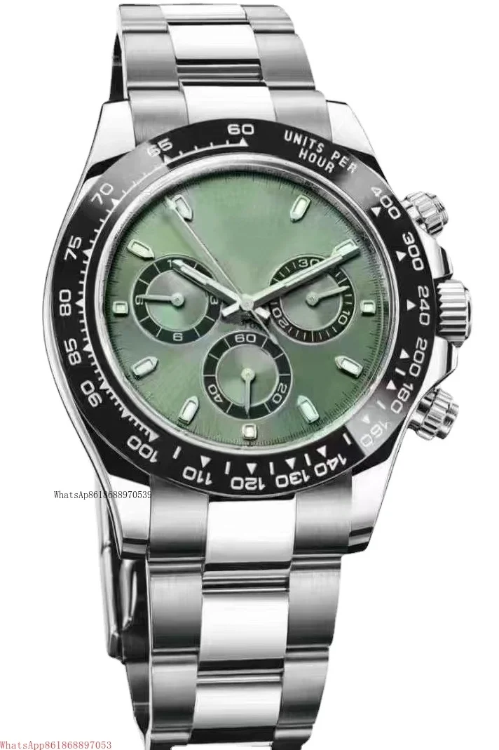 

2023 New Luxury Black Ceramic Mens Watch Automatic Mechanical Stainless Steel Green Wristwatch