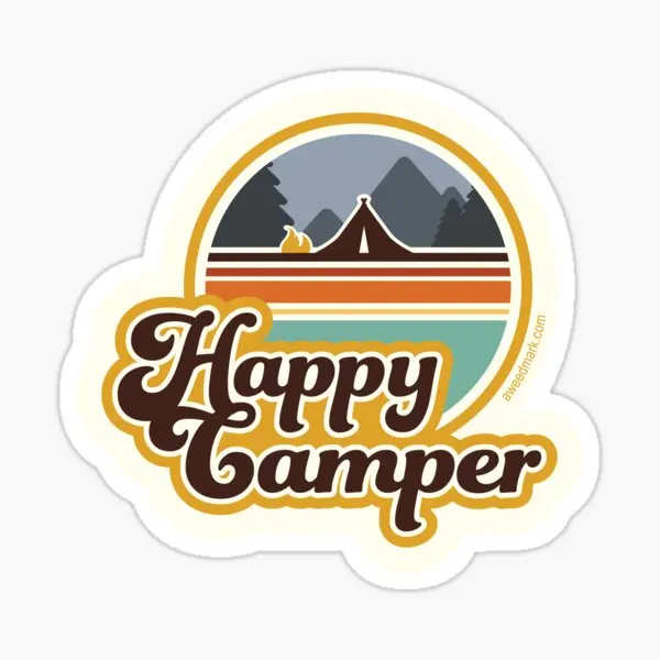 Happy Camper Retro 70S Camping  5PCS Stickers for Stickers D