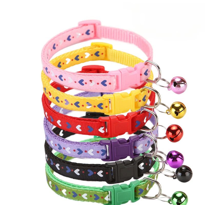 

5pcs Mixed Colors Fashion Pet Collars Cute Bells Cat Collars Adjustable Collar Pet Accessories Pet Grooming Pet Supplies