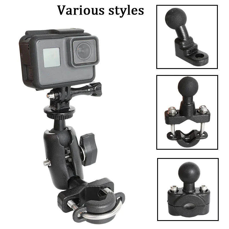 

For GoPro 11 10 9 8 Motorcycle Handlebar Holder Rear Mirror RAM Mount for Sony SJCAM go pro DJI Osmo Action 3 2 Camera Accessory