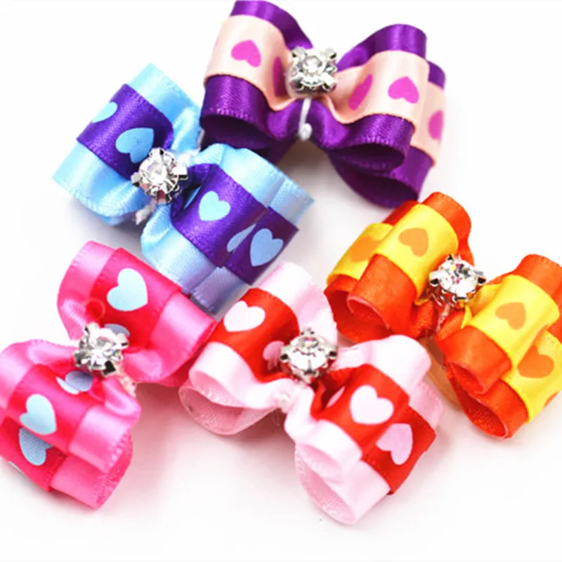 

Милая собака, товары для ухода за шерстью собак, аксессуары для ухода за животными, банты с бриллиантами, 20/50/100 шт./компл.