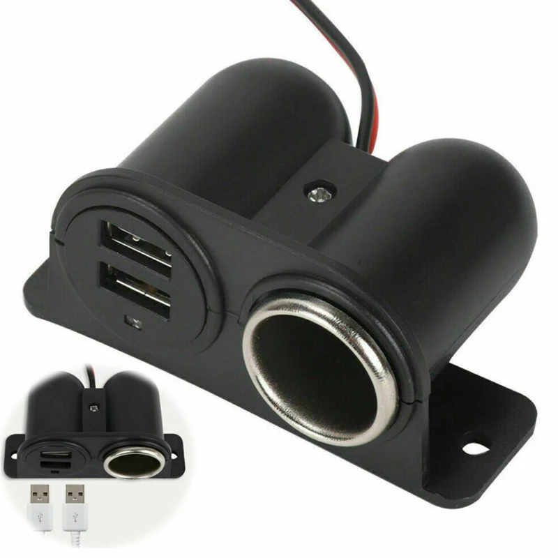 

Car Cigarette Lighter Socket 24V Two USB Port Splitter Adapter 12V Charger