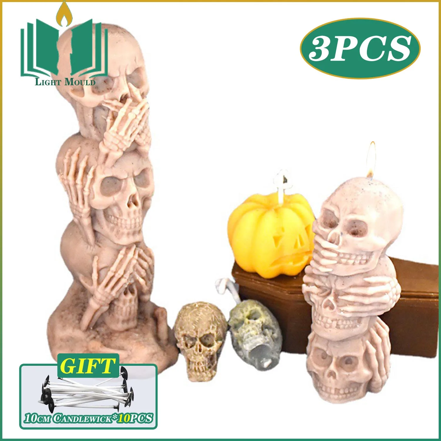 3 шт. силиконовые формы в виде свечи на Хэллоуин