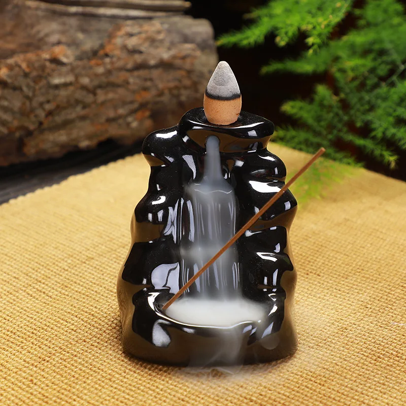 

Creative Ceramic Backflow Incense Burner Crafts Office Home Decoration Mountain Incense Holder Buddhist Supplies