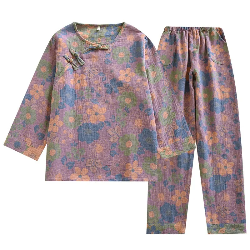 Женский пижамный комплект из хлопка