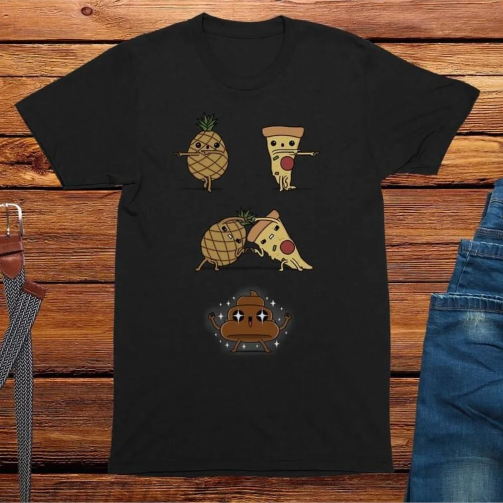

Женские Смешные футболки с принтом пиццы и ананаса, као, Футболки унисекс с креативным графическим принтом, футболки большого размера из чистого хлопка с коротким рукавом