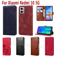 stand etui for xiaomi redmi 10 case flip leather wallet magnetic card phone protective hoesje book cover on for redmi10 5g case