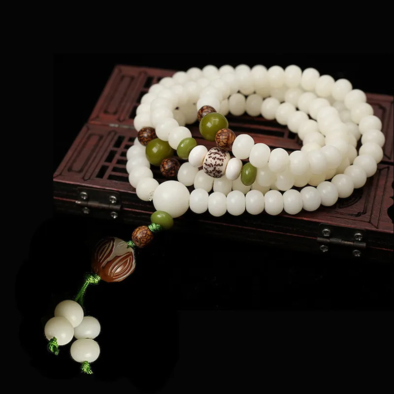 Религия натуральные влюбленные унисекс Смола 108 буддистские бусины белый