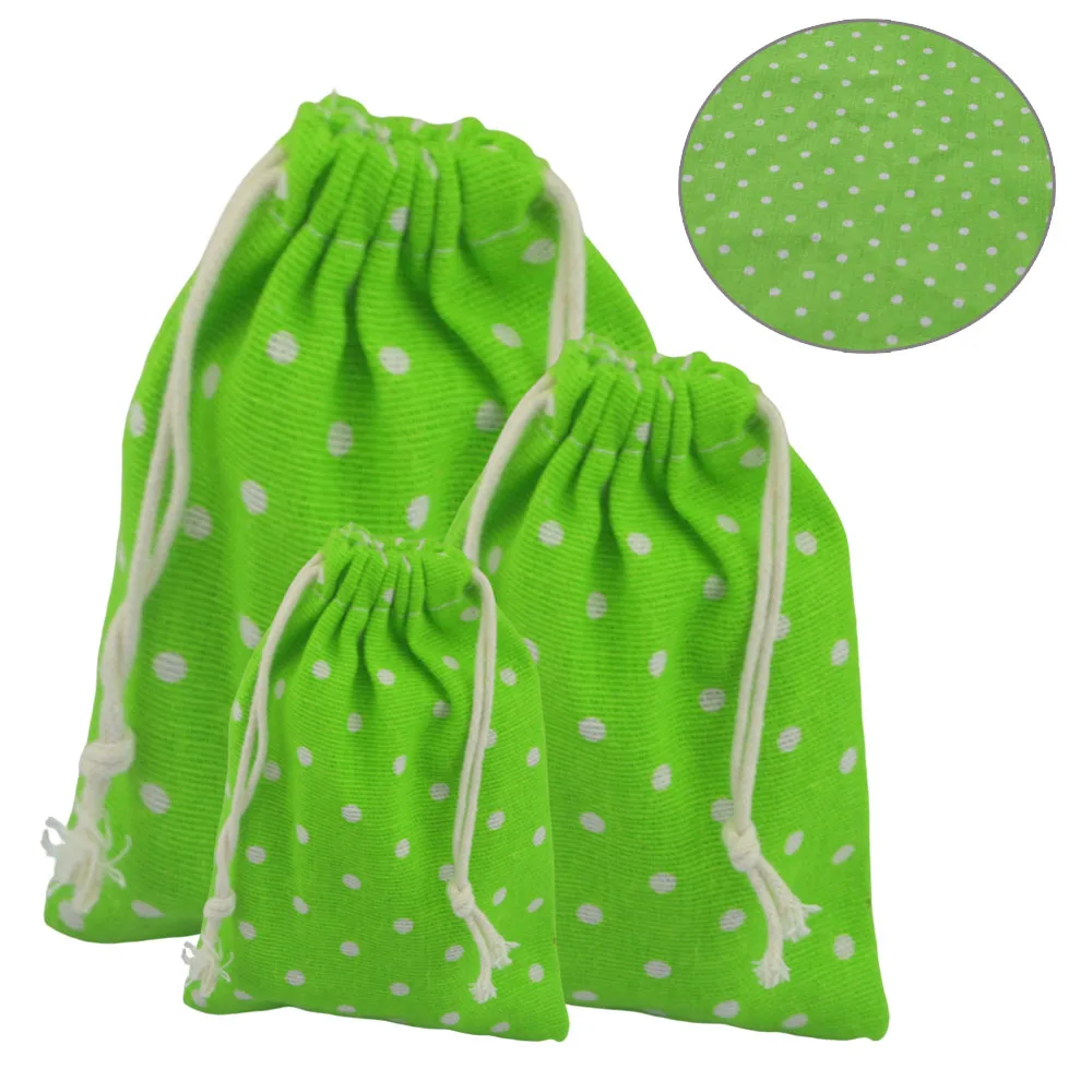 

50pcs Printed Linen Drawstring Storage Bags Christmas Wedding Party DIY Gift Pouch Home Kitchen Keys Coins Organizer Bag
