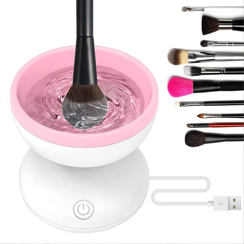 

Women Makeup Brush Cleaning Tool Portable Electric Makeup Brush Cleaner Machine With USB Charging Automatic Cosmetic Brush