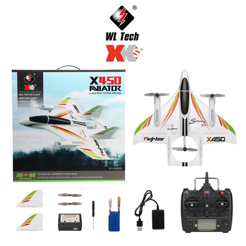 Радиоуправляемый самолет WLtoys XK X450 6-канальный бесщеточный 2 4 ГГц планер с