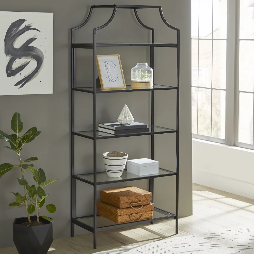 

Better Homes & Gardens 71" Nola 5 Shelf Etagere Bookcase, Gold Finish Furniture Decoration Classical Classic Style Bookcases