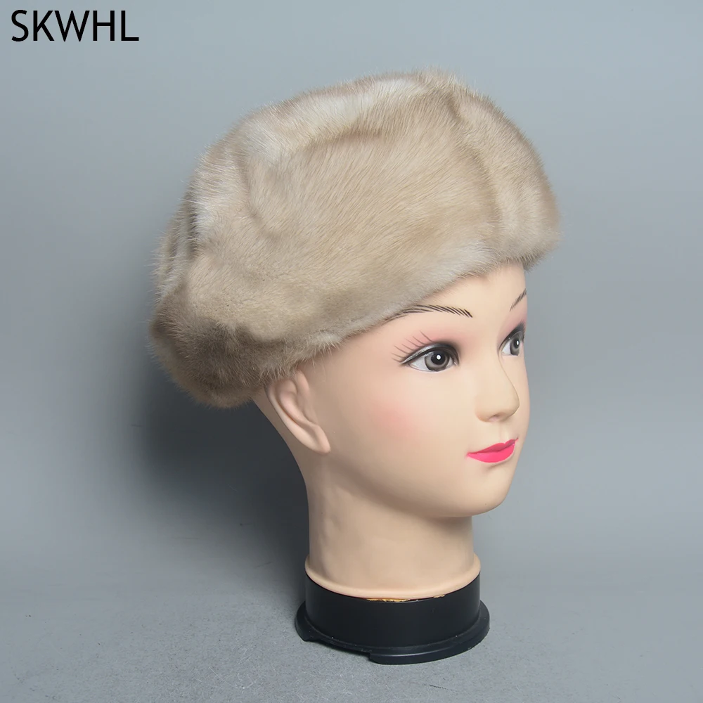 Hot Sales Women's Winter Hats Mink Fur Hat Full Pellt Luxurious Women Real Mink Fur Hats Winter Warm Fur Caps