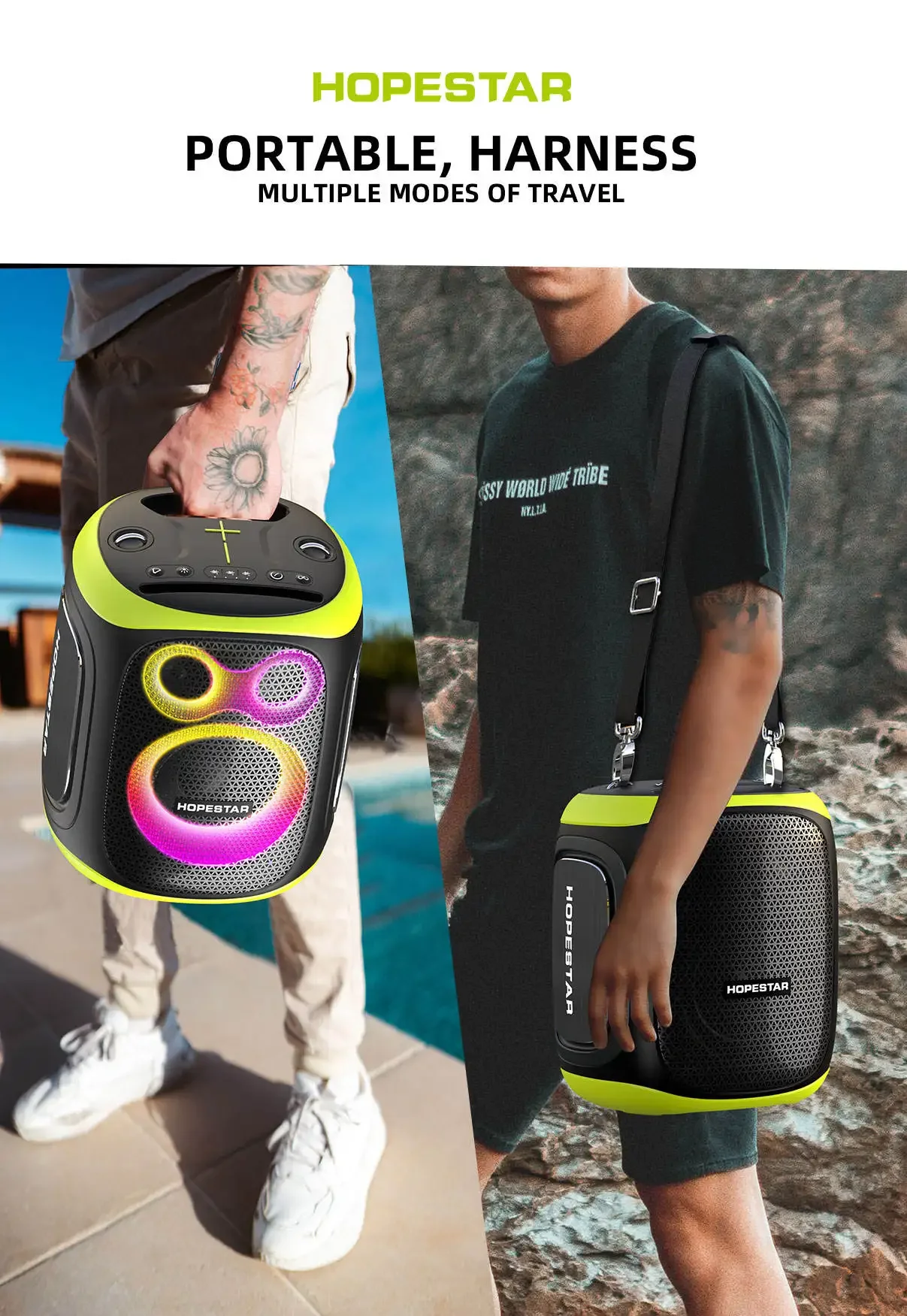 Караоке с микрофоном беспроводной динамик Bloototh 120 Вт высокая мощность динамики