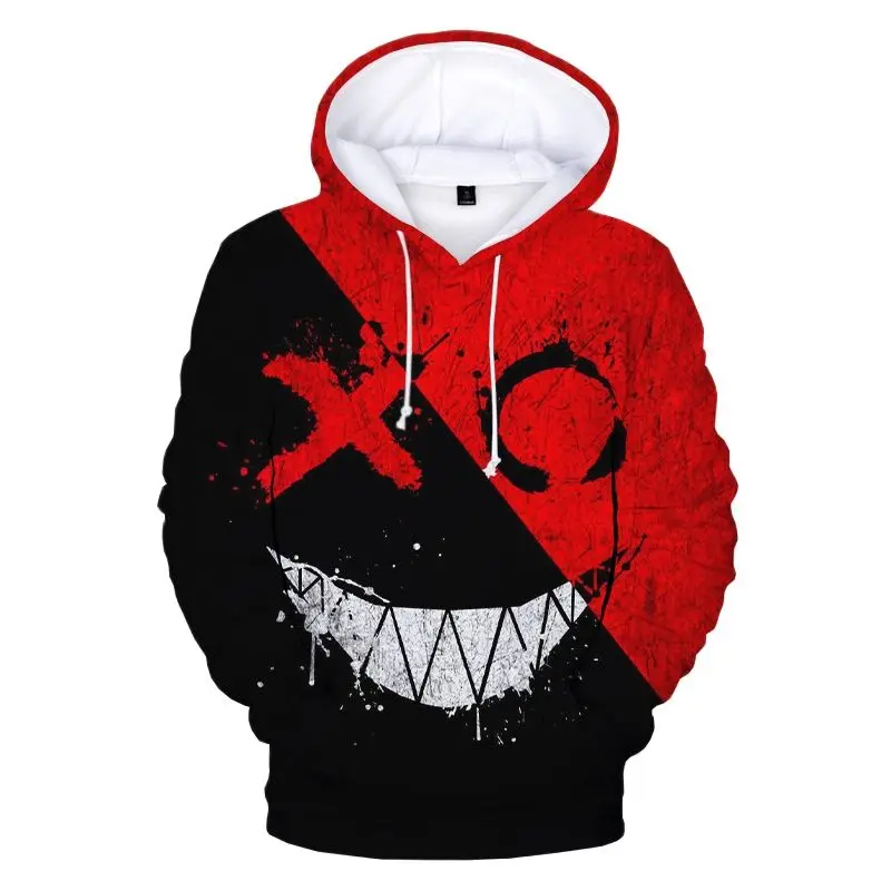 2022 XOXO Pattern Trendy Devil Smiling Face 3D Printed Hoodie Sweatshirts Men Women Casual Funny Pullovers Hip Hop Hoodies