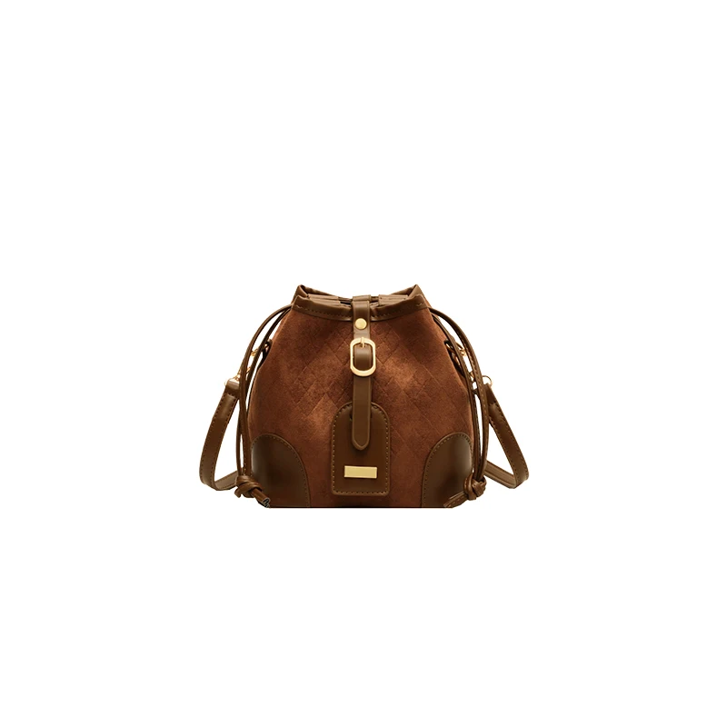 

YY New Fashion Shoulder Messenger Bag Popular Niche Rhombus Bucket Bag