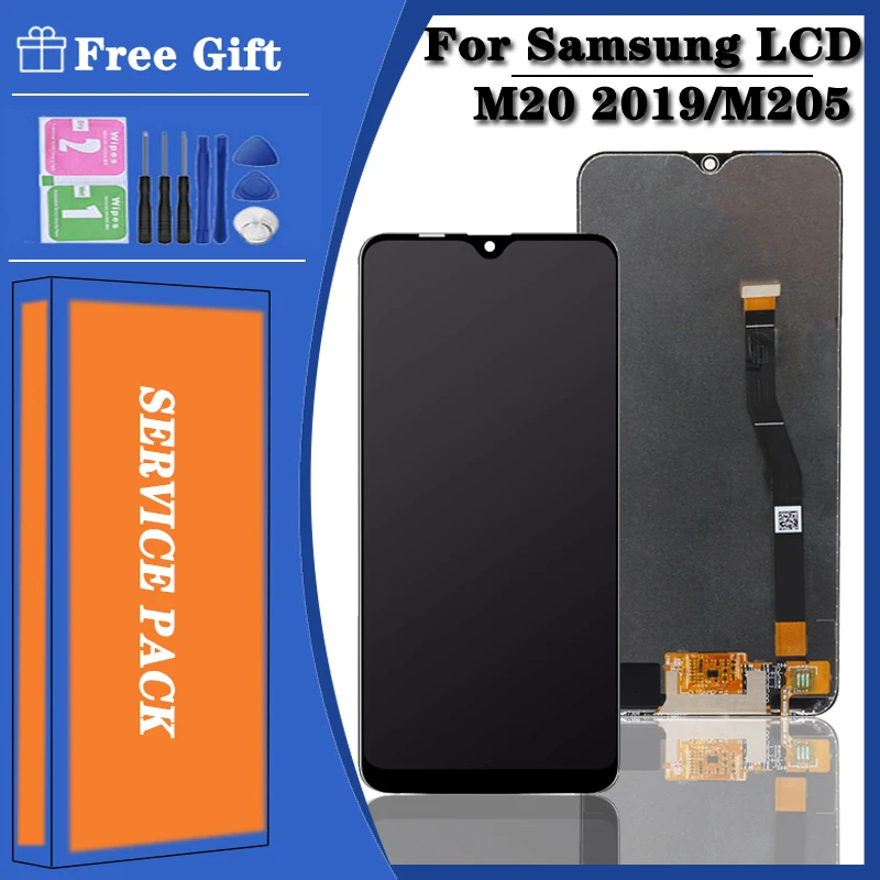 6,3 'оригинальный M205 для SAMSUNG Galaxy M20 2019 SM-M205 M205F ЖК-дисплей сенсорный экран дигитайзер в сборе запасные части