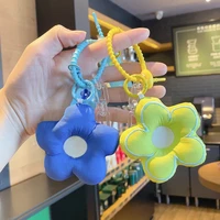 cartoon fabric sunflower key chain pvc funny toy keychain car key ring holder party birthday gifts for children bag charms