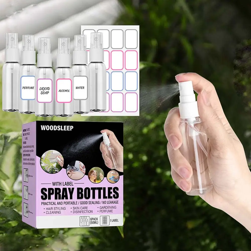 

1Set 50ml Refillable Sanitizer Empty Spray Bottle with Blank Label Set Travel Portable Perfume Alcohol Disinfectant Spray Bottle