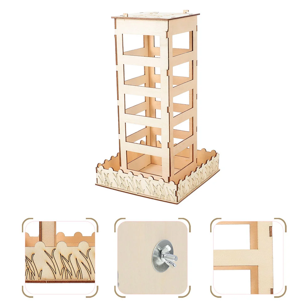 

Feeder Rackhay Container Grass Rabbit Chinchilla Bowl Feeding Wooden Bunny Dispenser Small Animalguinea Bin Pet