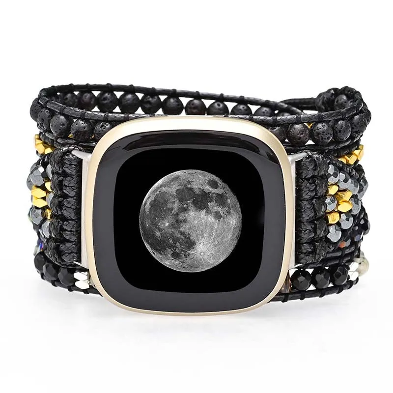 Natural Volcanic Stone Weave Strap For Fitbit Versa 1 2 3 Band Bracelet Watchband Wristband For Fitbit Sense/Versa Lite Strap