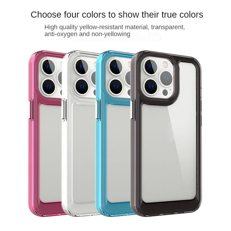 Acrylic Transparent Phone Case Suitable For iPhone 14 13 12 11 Pro Max XS X XR 8 7 Plus Mini TPU Space Fall Protection Case