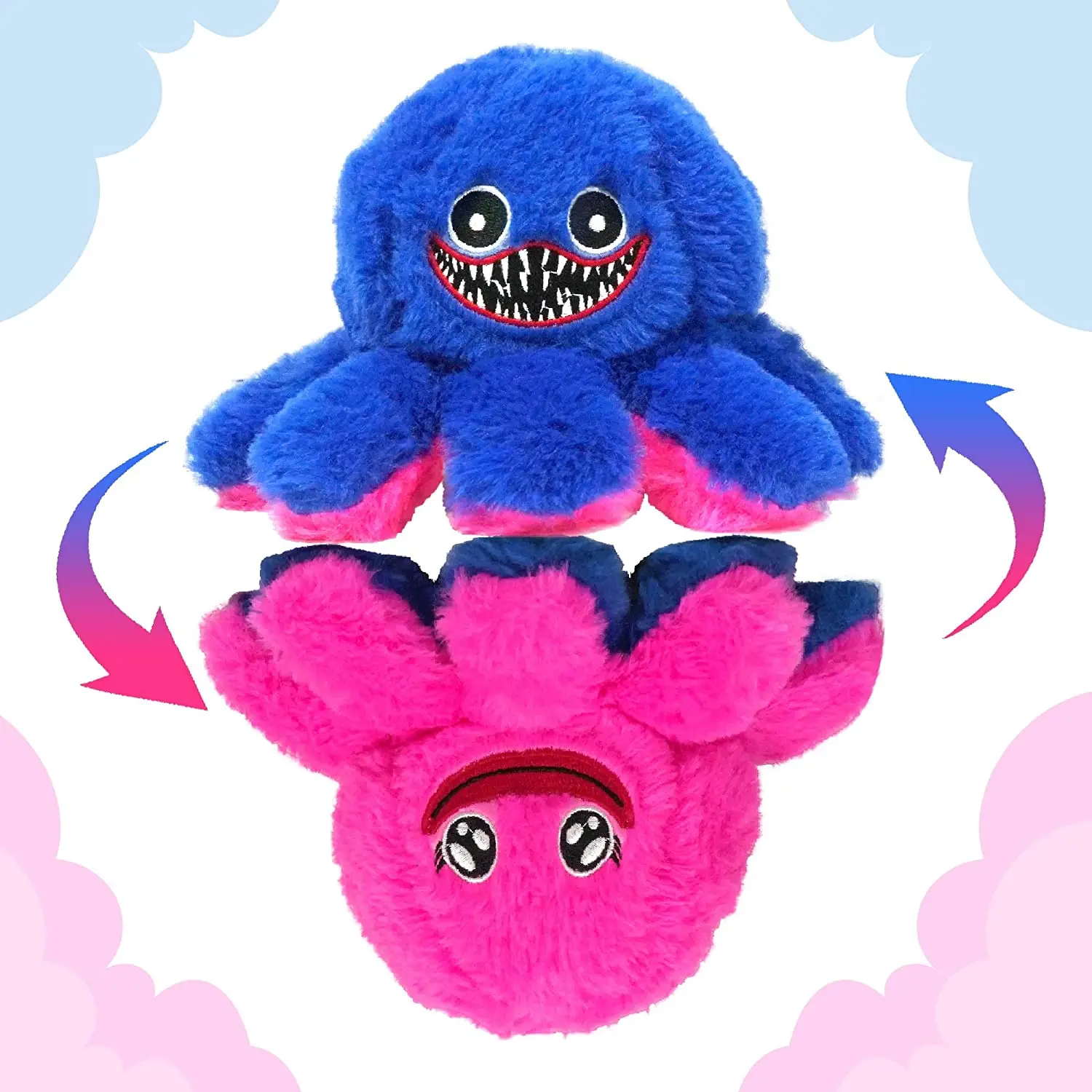 

Reversible Huggy Wuggy Plush Toy Double Sided Flip Poppy Playtime Game Character Plush Doll Hague Vagi Hot Scary Toys Soft Gift