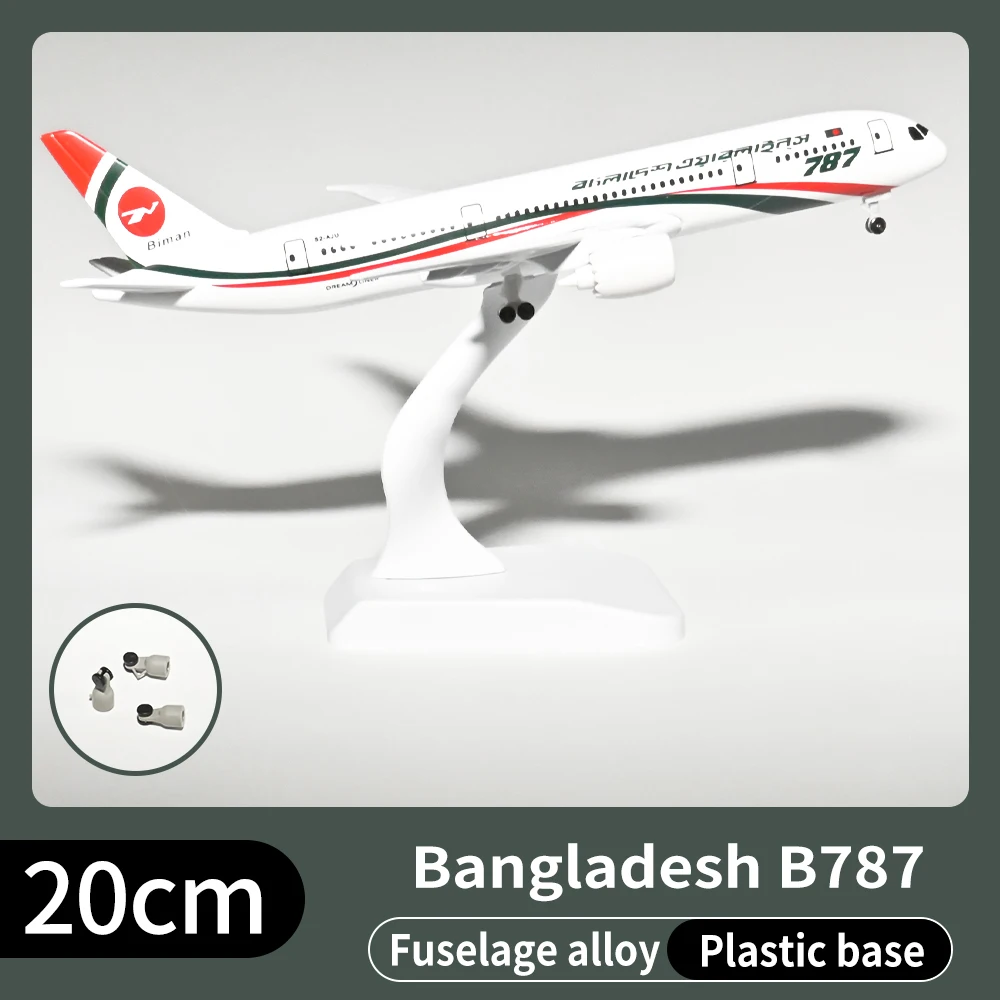 

Metal Aircraft Model 20cm 1:400 Bangladesh B787 Metal Replica Alloy Material With Landing Gear Wheels Ornament Toy Birthday Gift