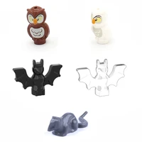 nocturnal animals parts moc building blocks family pet bricks accessories kits bat mouse owl toys for kid diy