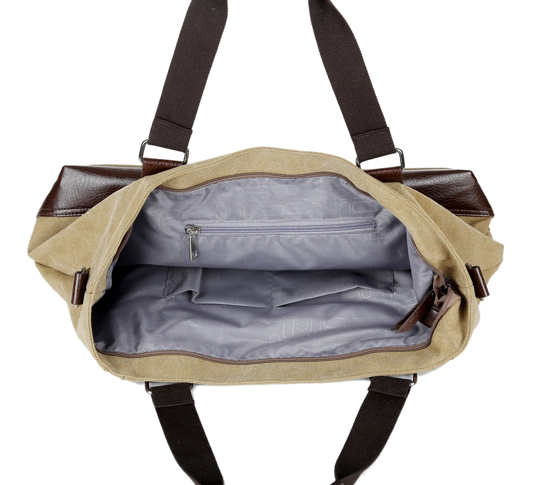 Large Casual Canvas Men Travel Bags Patchwork Leather Luggage Bag  Male Shoulder  Duffel Bags Messenger 1324